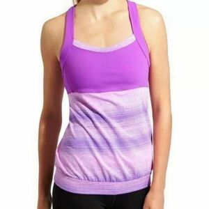 Women’s Athleta Stride Crunch and Punch Striped Tank Purple Size XXS NWT